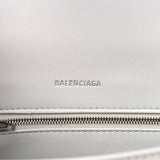 Small Hourglass Crocodile Top Handle White Bag