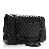 Lambskin Chevron Medium Double Flap So Black