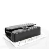 Lambskin Chevron Medium Double Flap So Black