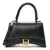 Small Hourglass Top Handle Black Bag