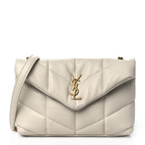 Lambskin Quilted Loulou Puffer Crema Soft Bag