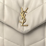 Lambskin Quilted Loulou Puffer Crema Soft Bag