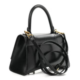 Small Hourglass Top Handle Black Bag
