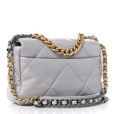 Lambskin Quilted Medium Chanel 19 Flap Light Grey