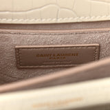 Calfskin Crocodile Embossed Medium Sunset Blanc Bag