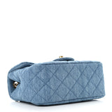 Denim Quilted CC Pearl Crush Mini Flap