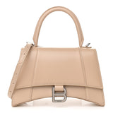 Small Hourglass Top Handle Light Beige Bag