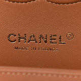 Lambskin Quilted Medium Double Flap Brown