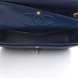 Caviar Quilted Medium Double Flap Navy
