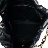 Shiny Calfskin Quilted Small Chanel 22 Black