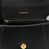 Small Hourglass Top Handle Black Bag