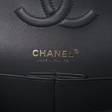 Lambskin Quilted Medium Double Flap Dark Grey