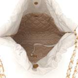Shiny Calfskin Quilted Small Chanel 22 White