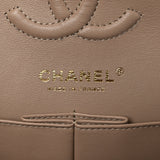 Caviar Quilted Small Double Flap Dark Beige