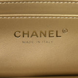 Lambskin Quilted CC Pearl Mini Rectangular Flap Black