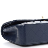 Caviar Quilted Medium Double Flap Navy