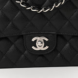 Caviar Quilted Medium Double Flap Black