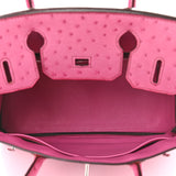 Ostrich Birkin 30 Fuchsia Pink