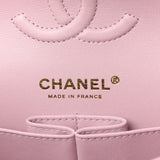 Caviar Quilted Small Double Flap Light Pink