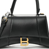 Small Hourglass Top Handle Black Bag