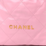 Shiny Calfskin Quilted Small Chanel 22 Pink