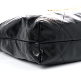 Shiny Calfskin Quilted Small Chanel 22 Black