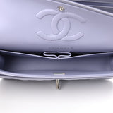 Caviar Quilted Medium Double Flap Light Purple