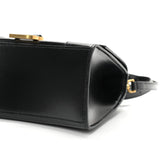 Small Hourglass Top Handle Black Bag
