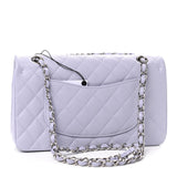 Caviar Quilted Medium Double Flap Light Purple