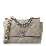 Lambskin Quilted Medium Chanel 19 Flap Grey