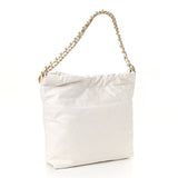 Shiny Calfskin Quilted Small Chanel 22 White