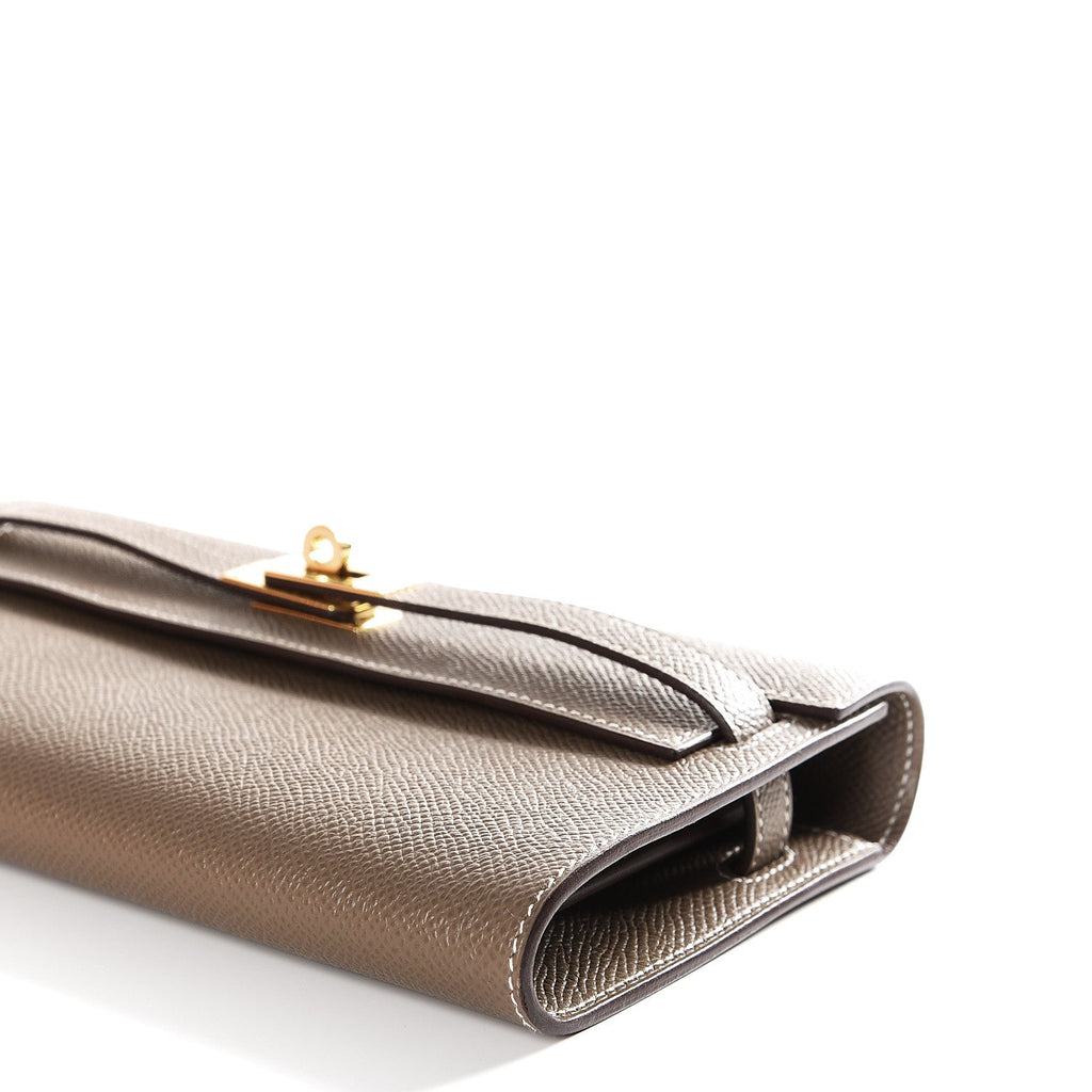 Hermès Epsom Kelly Pochette Wallet To Go Etoupe - Image 8