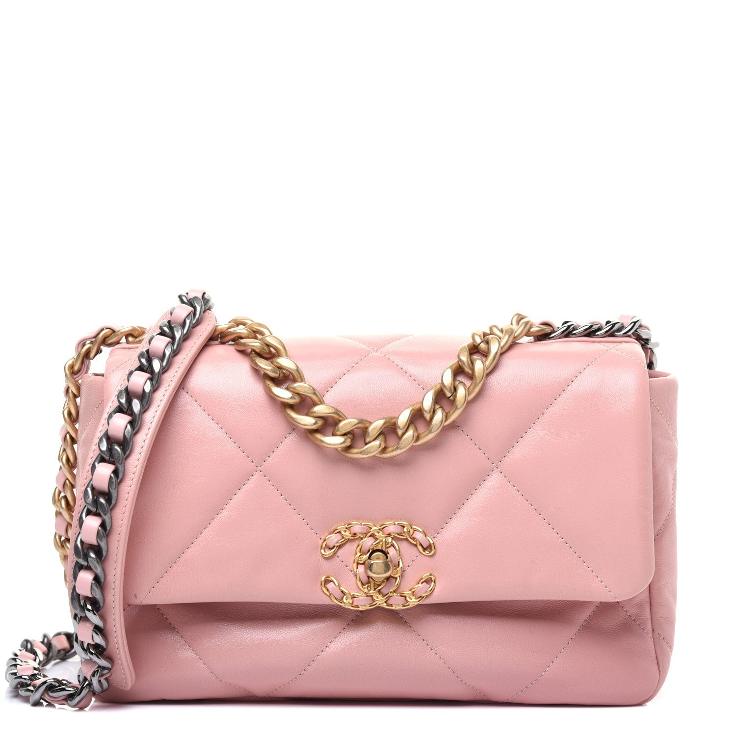 Goatskin Quilted Medium 19 Flap Light Pink – Luxefectly