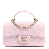 Lambskin Mini Top Handle Rectangular Flap Light Pink