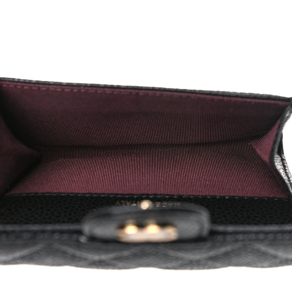 Caviar Quilted Flap Card Holder Wallet Black – Luxefectly
