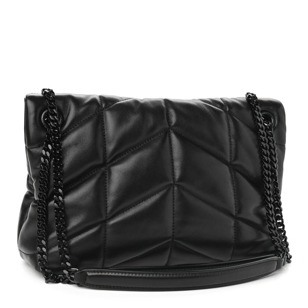 Lambskin Quilted Small Loulou Puffer Black Bag