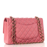 Caviar Quilted Medium Double Flap Pink