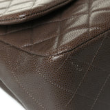 Caviar Quilted Jumbo Single Flap Brown