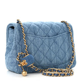 Denim Quilted CC Pearl Crush Mini Flap