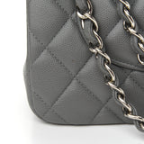 Caviar Quilted Jumbo Double Flap Grey