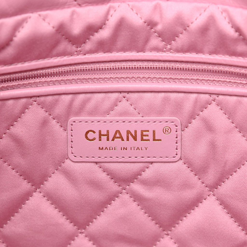 Chanel Pink Calfskin Small 22 Bag Leather Pony-style calfskin ref