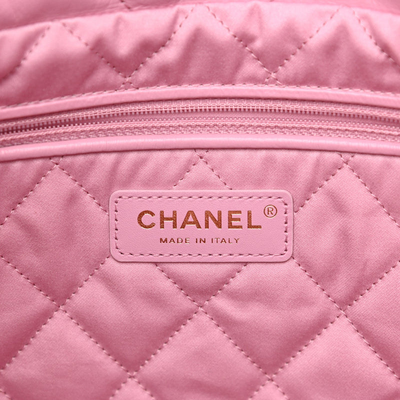 CHANEL Shiny Calfskin Quilted Mini Chanel 22 Pink 1250391