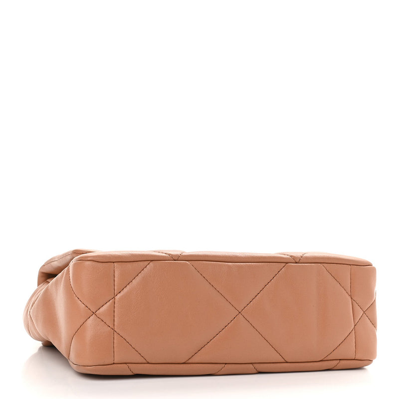 Lambskin Quilted Medium Chanel 19 Flap Brown