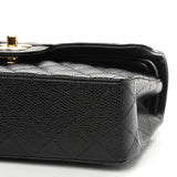 Caviar Quilted Small Double Flap Black