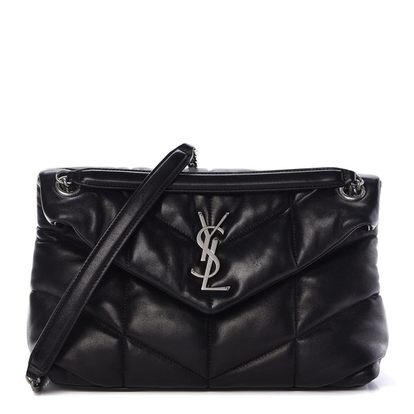 Lambskin Quilted Small Loulou Puffer Black Bag