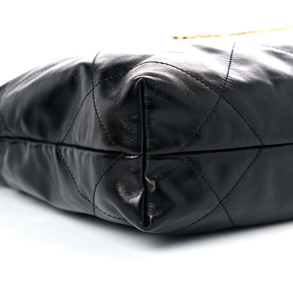 Shiny Calfskin Quilted Small Chanel 22 Black – Luxefectly