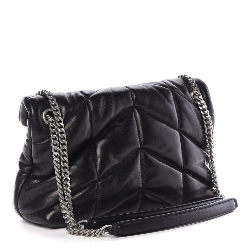 Lambskin Quilted Small Loulou Puffer Black Bag