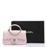 Lambskin Mini Top Handle Rectangular Flap Light Pink