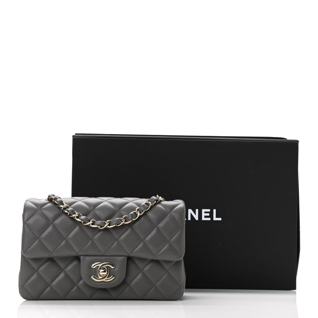 Chanel 23A Black Shiny Lambskin Top Handle Small Flap Bag with