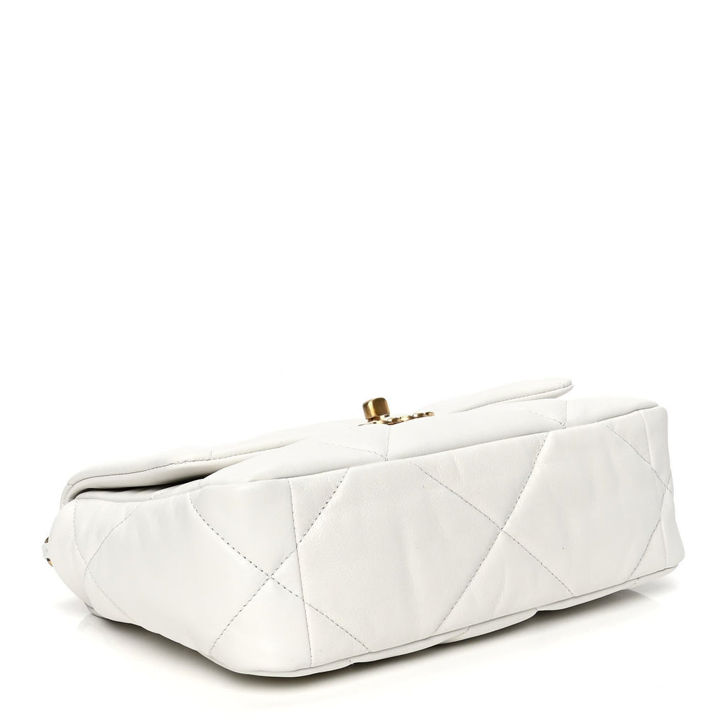 Goatskin Quilted Medium Chanel 19 Flap White – Luxefectly